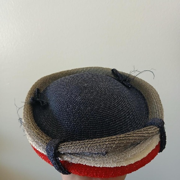 Vintage 60s patriotic red white and blue festive pillbox hat - Picture 1 of 4